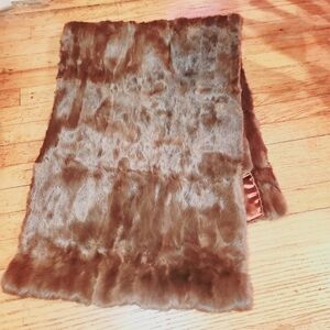 Vintage Fashion Accessory Long Rectangular Real Fur Shawl Wrap Leopold Lachance